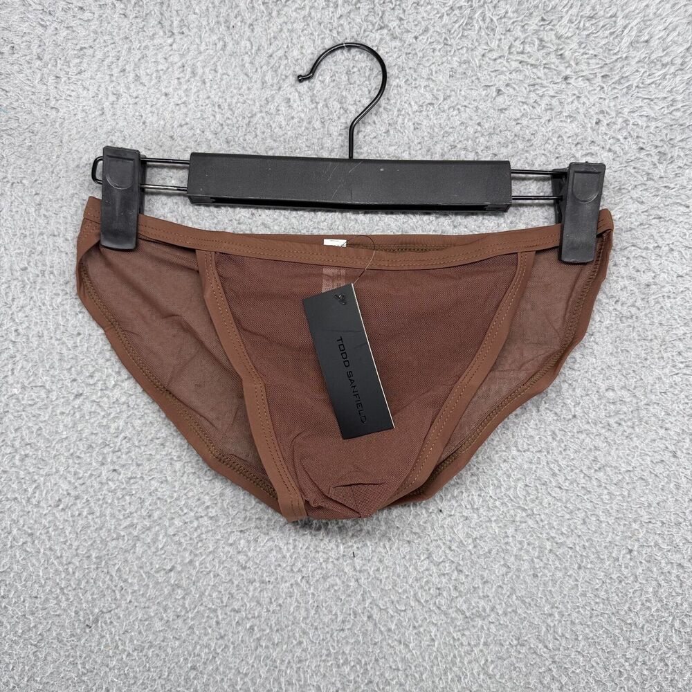 Todd Sanfield Brief Men's XS Brown Leather Defiant Endurance Mesh Modal NEW